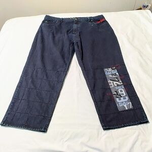 Ecko Unlimited Y2K Men’s Dark Blue Embroidered Patch Jeans